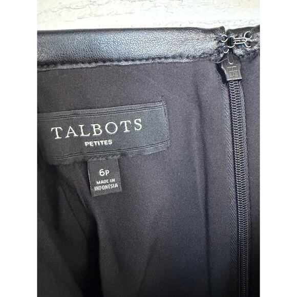 Talbots Petites 6P Wool Blend Houndstooth Pencil Skirt Black White Classic Caree - Picture 4 of 5